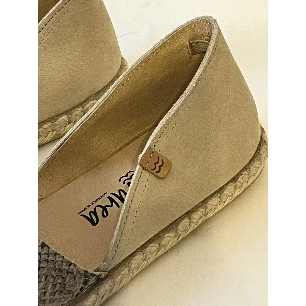 NEW! Mediterranea •Women 41/ 10• Snakeskin D’Orsay Espadrille Flats Spain